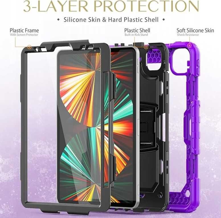 Etui Case na Tablet iPad Mini 6 8.3" Pancerny Fioletowy Czarny