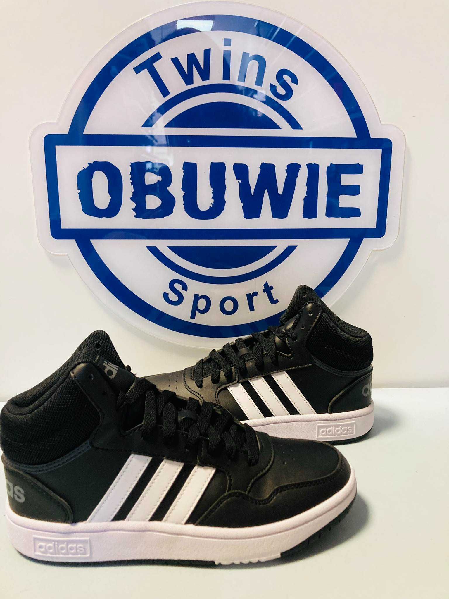 Adidas Hoops Mid  czarne wysokie za kostke GW0402  38 - 40