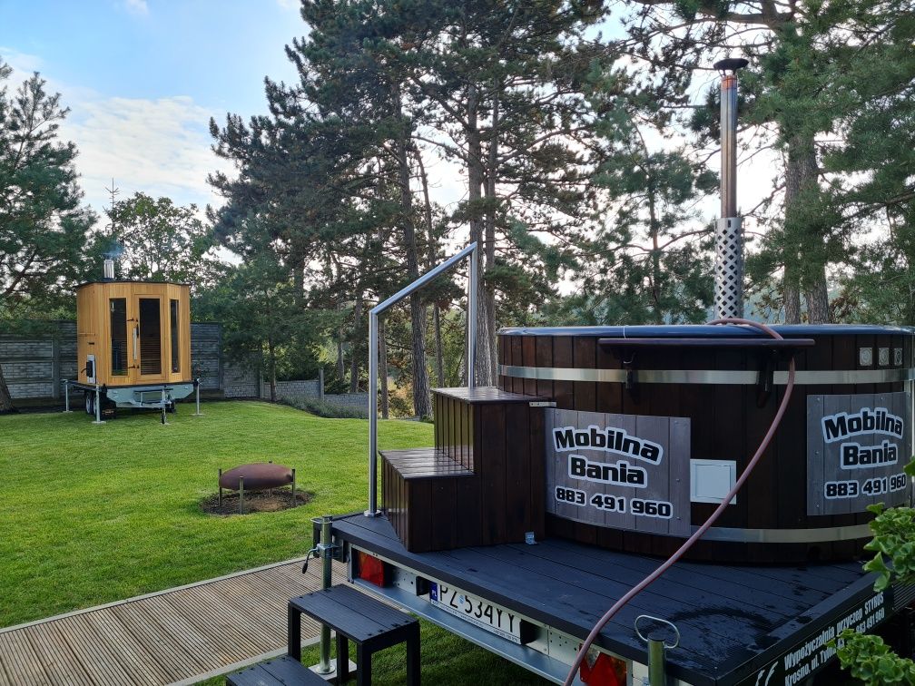 Sauna mobilna wynajem ledy ogrodowa na drewno
