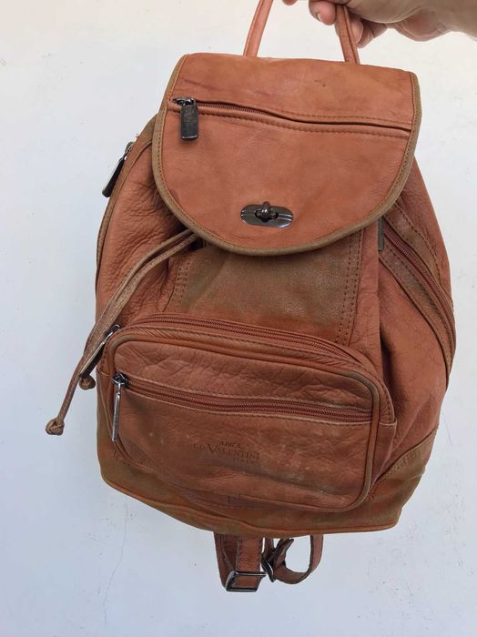 Сумка-рюкзак Valentini из  кожи, цвет МЕДОВЫЙ, производство Италия