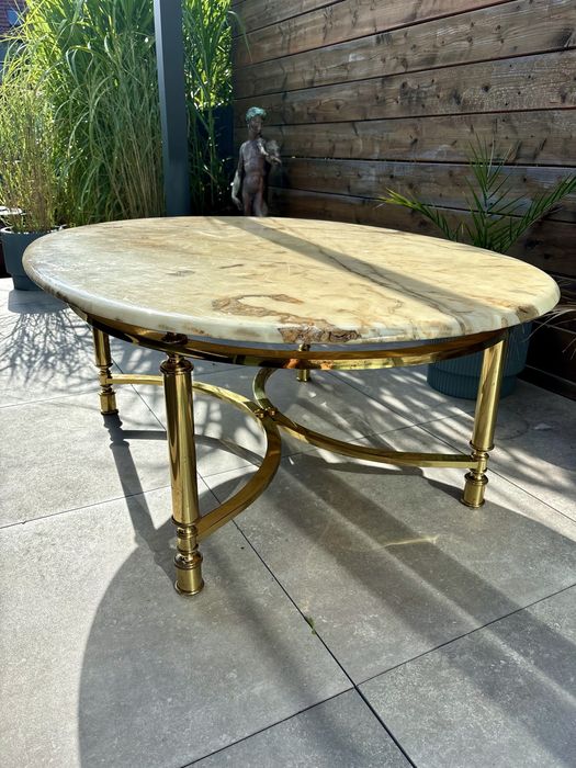 Niesamowity Designerski Stolik Hohnert Design Marmur Onyks Mosiądz Top