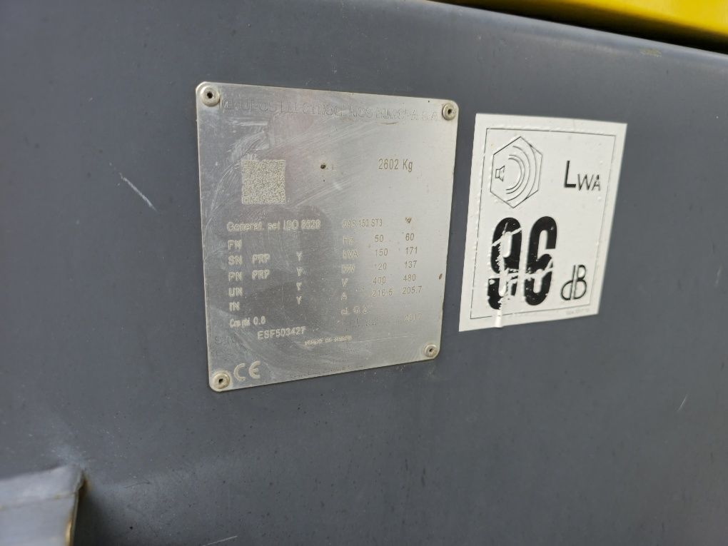 Qas 150 generator Agregat atlas copco 120kW 200A
