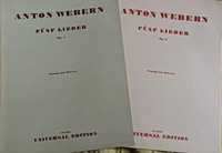 Webern Anton Fünf Lieder Pięć pieśni. Op. 3, op. 4. UNIVERSAL EDITION