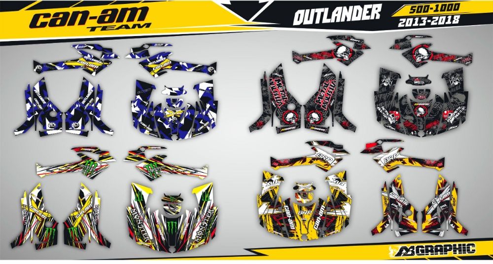Наклейки ATV BRP Bombardier Can-Am DS Outlander Renegade Maverick x3