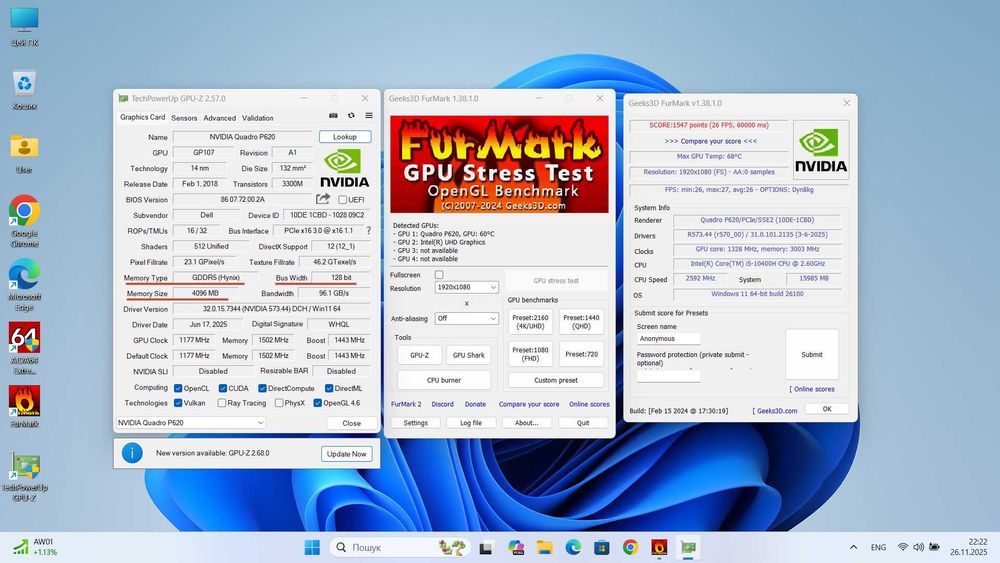 Dell Precision 3551/i5-10400H/FHD IPS/16 DDR4/512 nvme/Quadro P620 4Gb