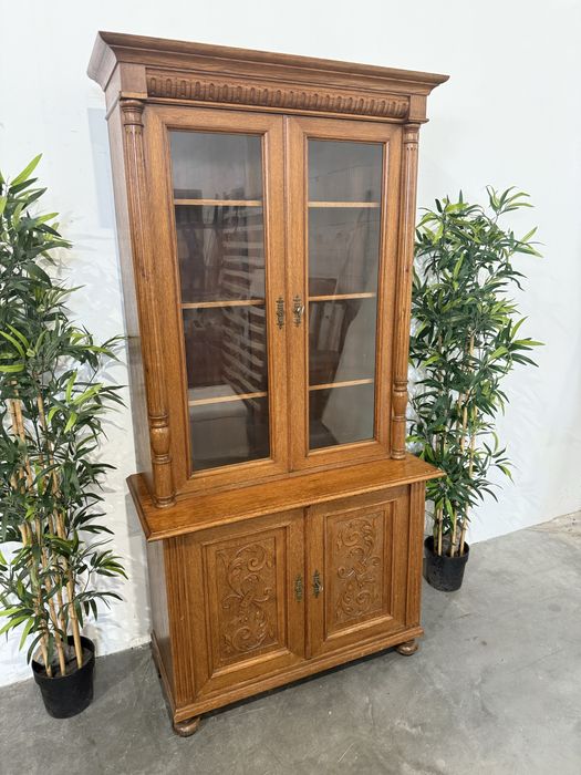 Piękna dębowa witryna biblioteka drewniana super stan dowóz wysyłka