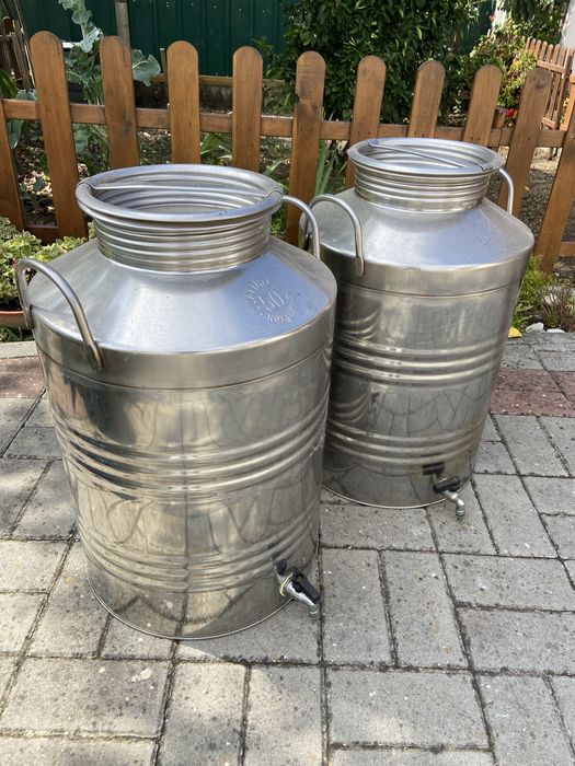 2 bidões inox azeite 50L cada