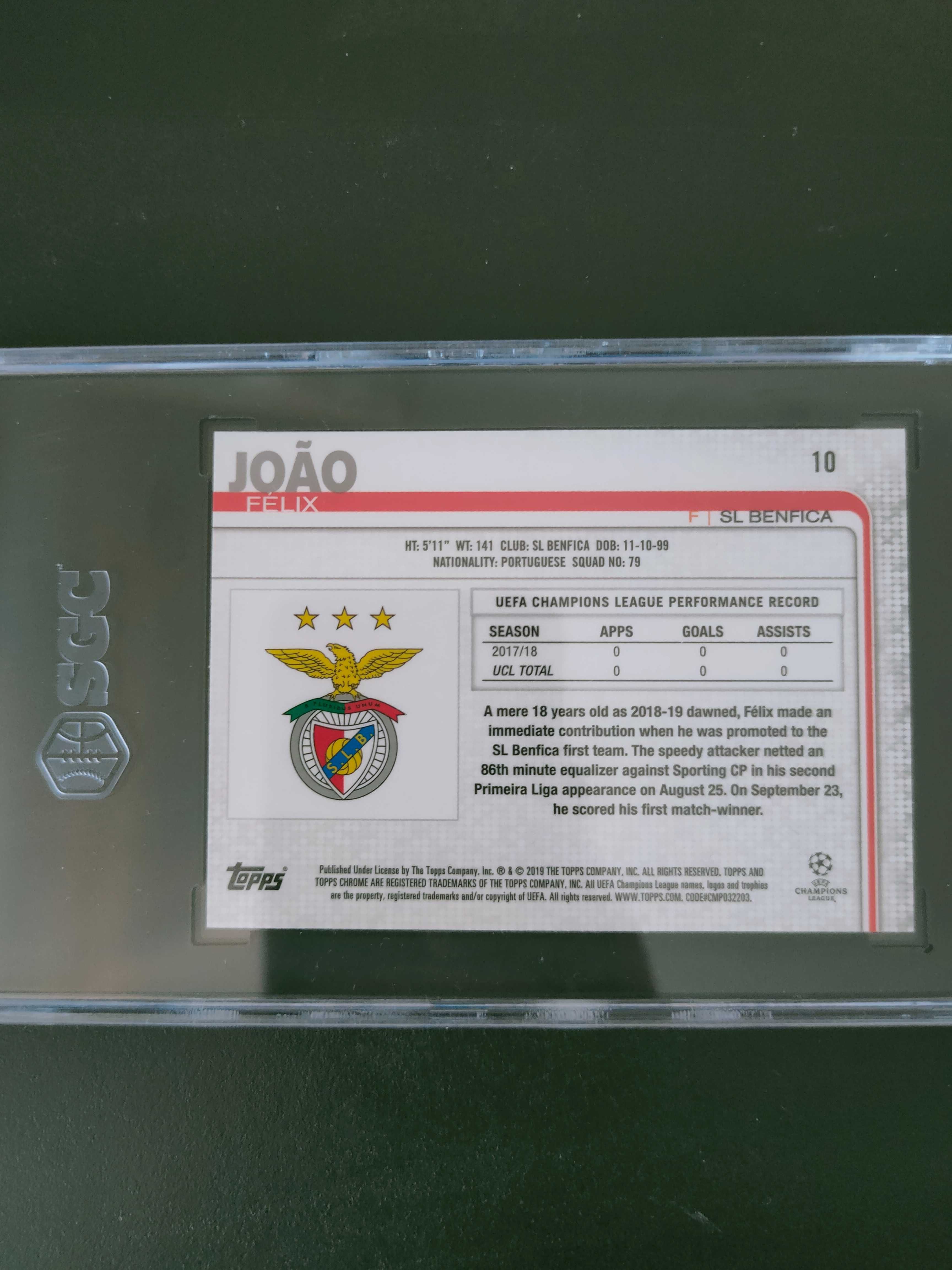 João Félix - Topps Chrome - 2018/19 - SGC 9.5 - SL Benfica