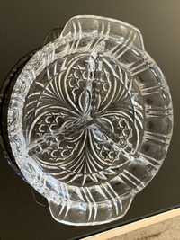 Kryształ talerzyk kryształowy trójdzielny na przekąski