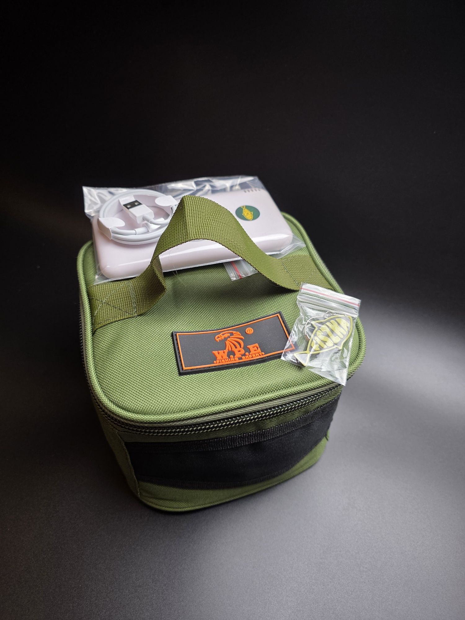 Zestaw 15 sztuk ciężarków kamiennych 250-300g + pokrowiec + powerbank