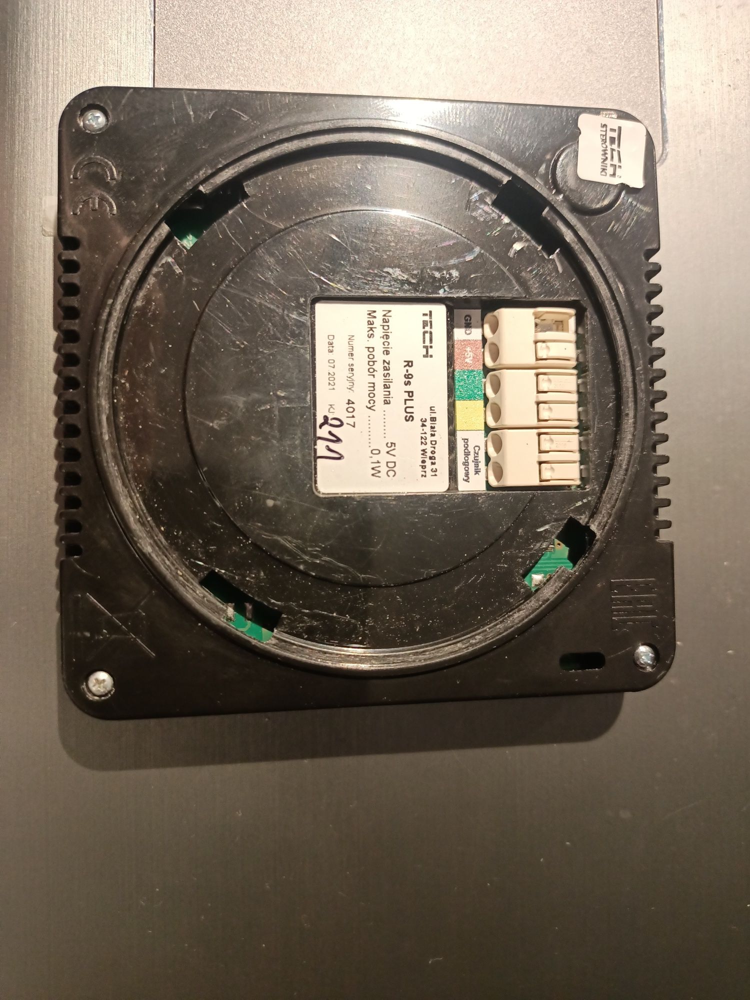Sterownik pokojowy tech r-9s plus czarny 1szt