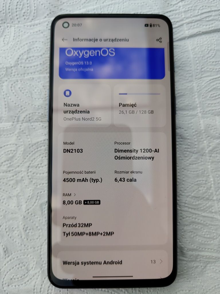 Oneplus Nord 2 5G 8/128 GB smartfon