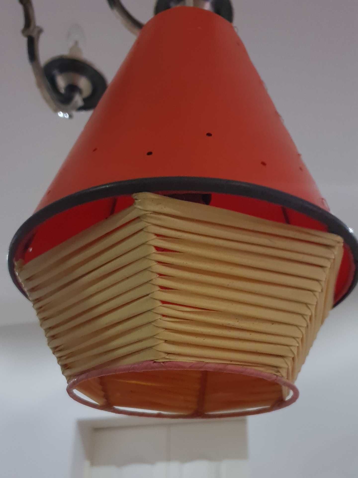 PRL lampa sufitowa żyrandol lata 60 70