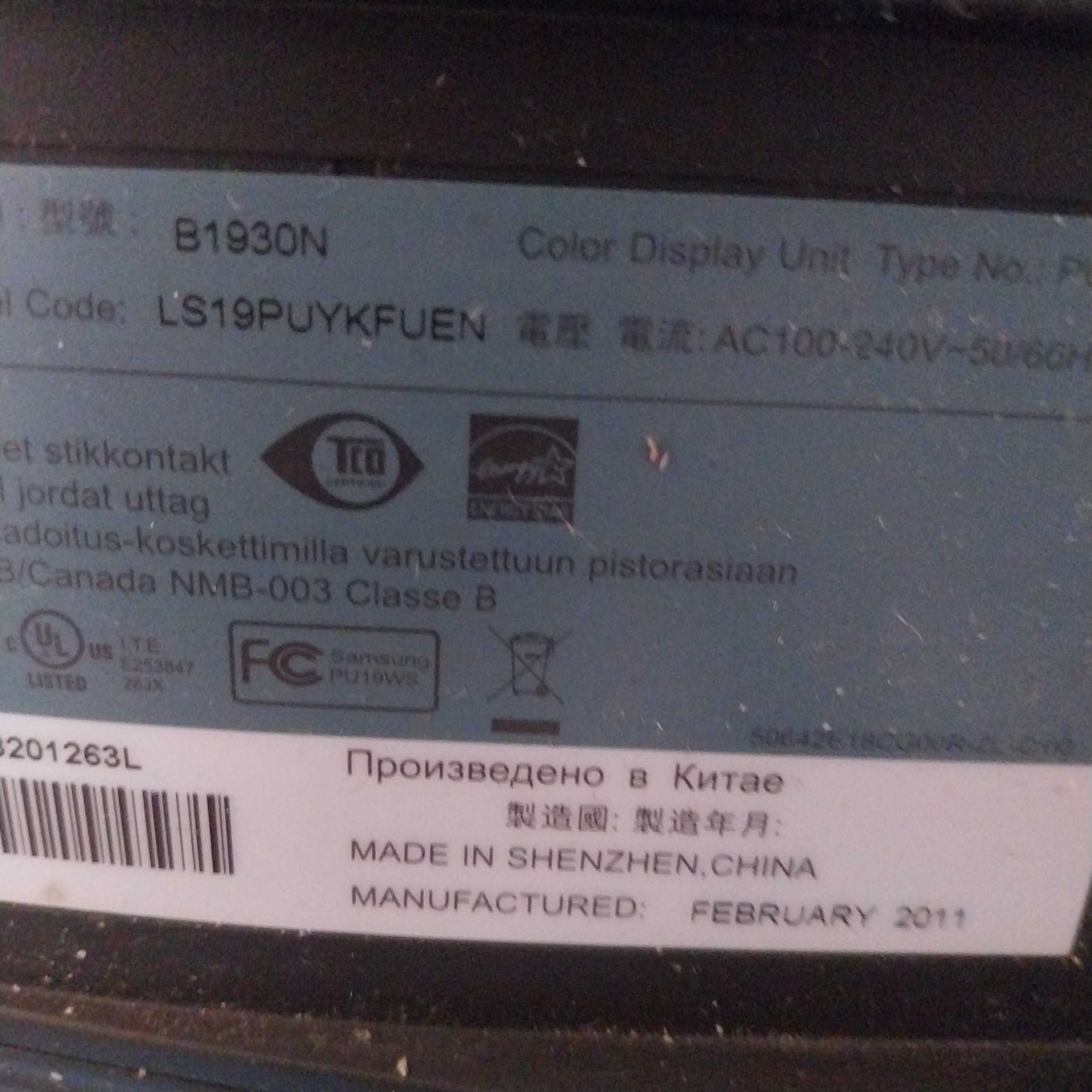 Monitor Samsung B193ON