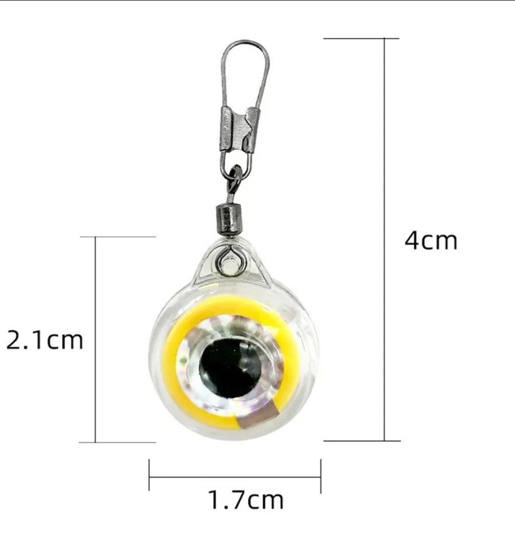 Olhos 3D e toneiras com led para atrair lulas com sensor de luz