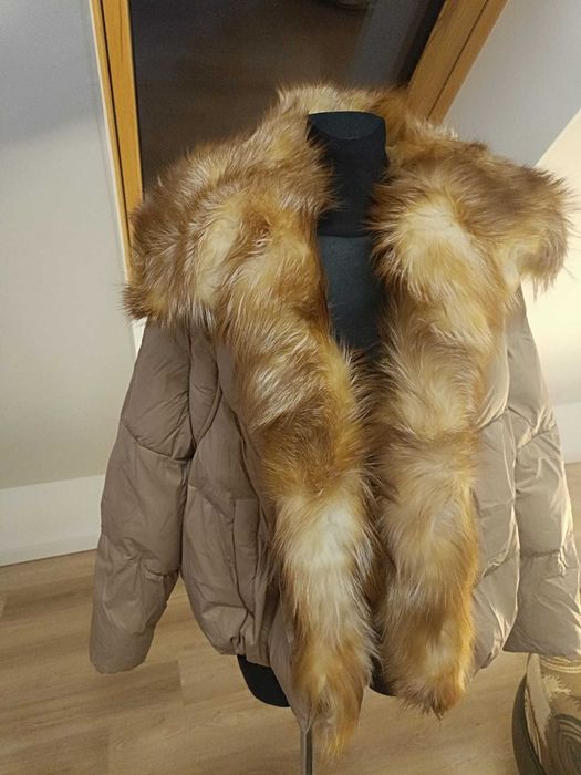 Kurtka zimowa damska puchowa jak nowa puch naturalny , jenot jak nowa