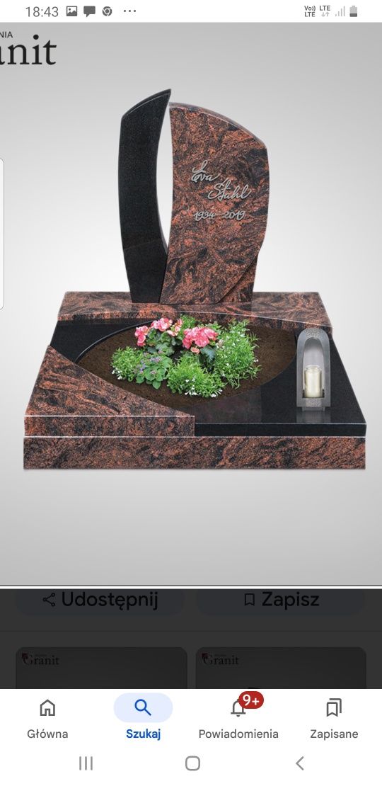 Nagrobki granitowe urny pomniki nowoczesne wzory schody parapety