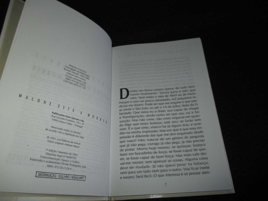 Livro Malone Está a Morrer Samuel Beckett