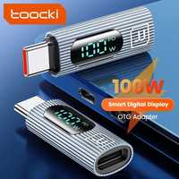 OTG Адаптер Toocki с Type C/ Type C с цифровым дисплеем. 100w.