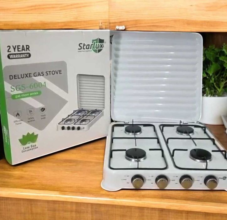 Настільна газова плита з подвійним контуром 4 конфорки Starlux