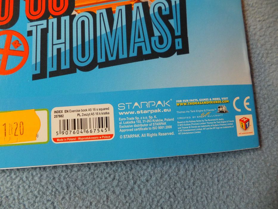 Zestaw trzech zeszytów THOMAS & FRIENDS A5/16K miękka okładka kratka