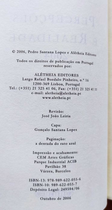 Percepções e Realidade - Pedro Santana Lopes