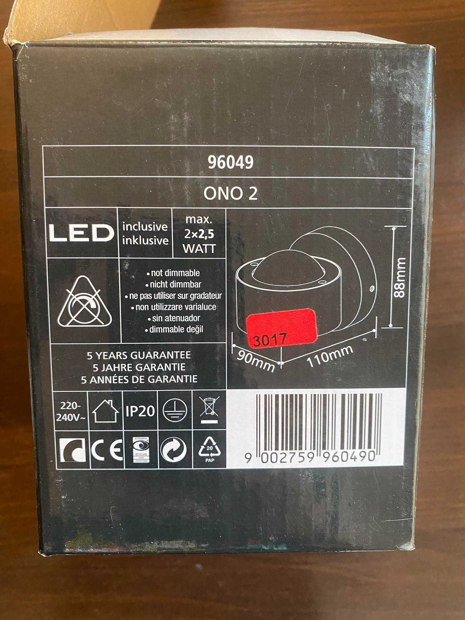 ONO 2 eglo led 96049 lampa ścienna kinkiet