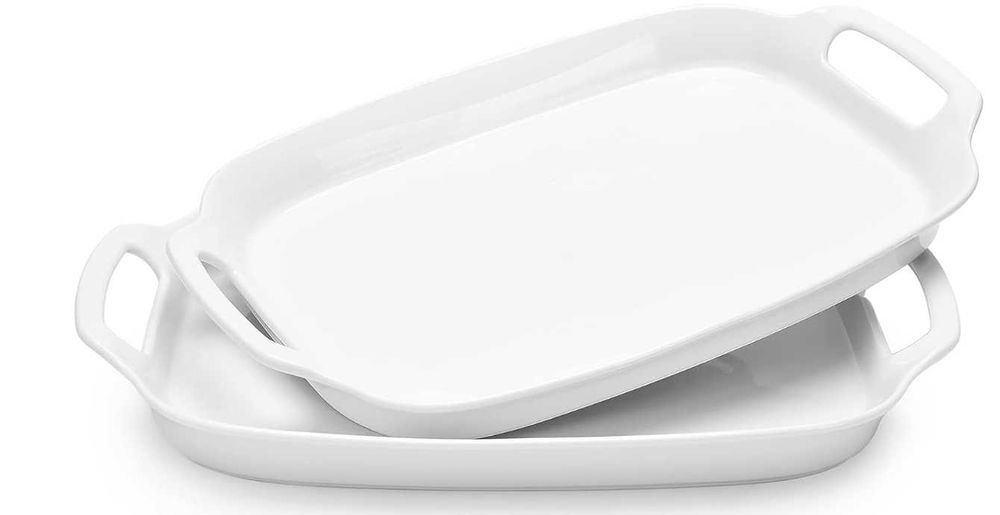 Porcelanowy talerz do serwowania 2 szt. 39 x 25 cm