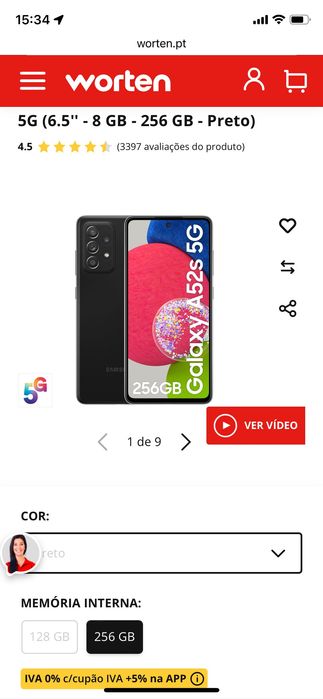 Samsung A52s 5G  como novo