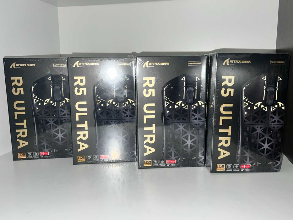Attack Shark R5 Ultra 8K мышка из карбона Black, Red, Green, White!