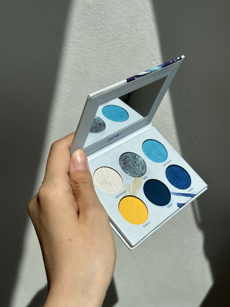 Pierre Rene paleta Sea ustka, Colourpop Blue moon, Pro glitz pigment