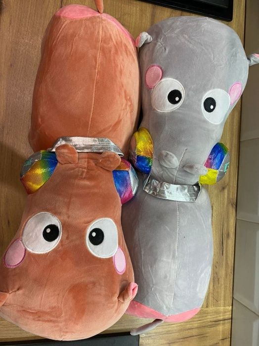 Плед игрушка подушка 3в1 кот мишка хомяк собака лев бегемот