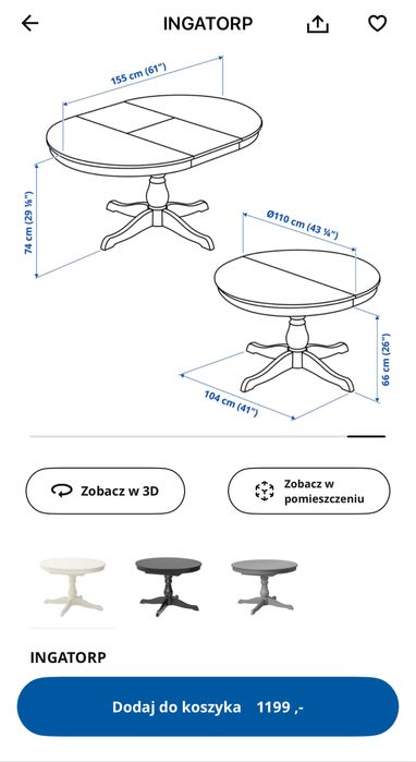 Rozkladany stol bez krzesel