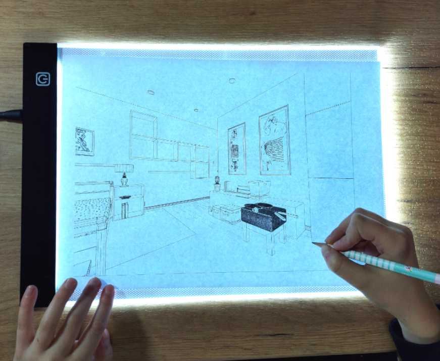 Tablet Graficzny Podświetlana Tablica Deska Kreślarska LED KALKA A4