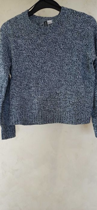 Sweter damski dzianinowy piękny ciepły H&M krótki