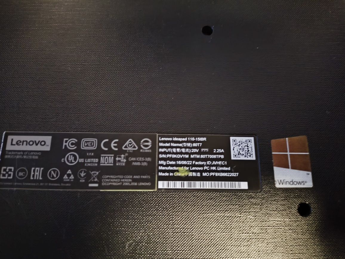 Laptop Lenovo Ideapad 110-15IBR 15,6 4GB ram