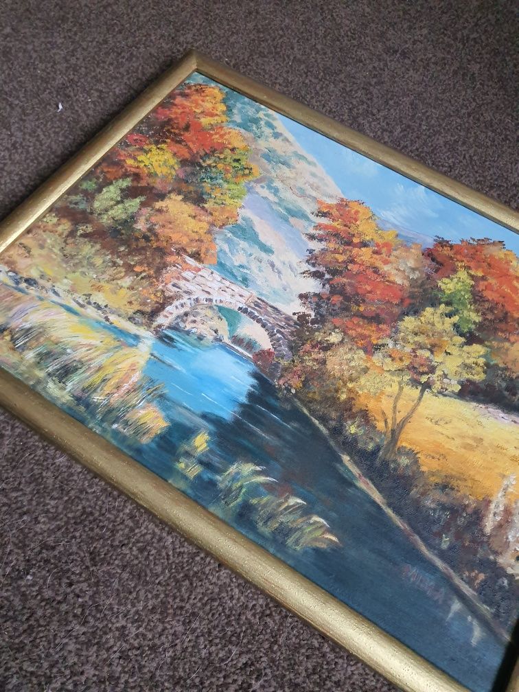 obraz olejny sygnowany jesień  dla kolekcjonera