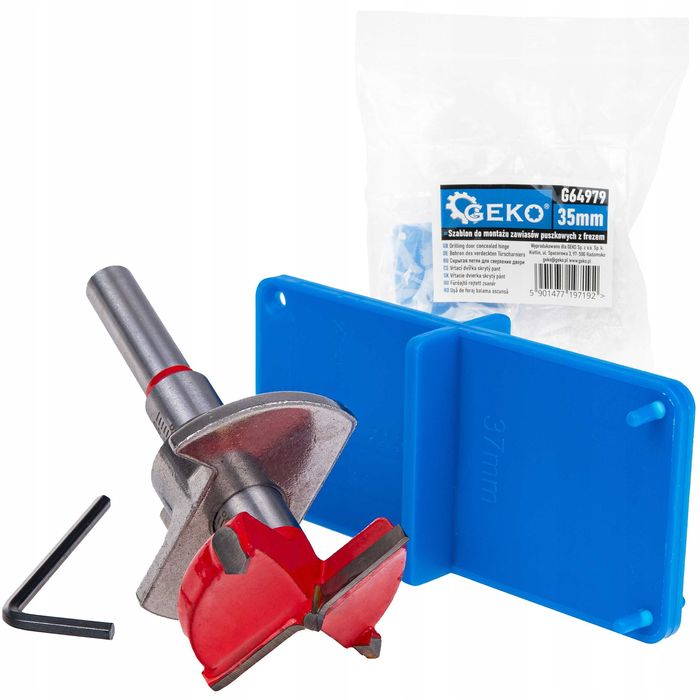 Szablon do montażu zawiasów puszkowych z wiertłem 35mm Przyrząd i Frez