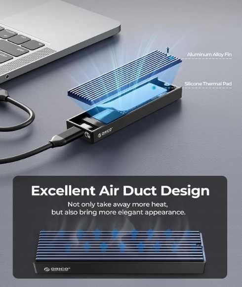 Obudowa ORICO M.2 NVMe SSD - USB-C 10 Gbps M-Key/M+B Key SSD - UASP-M2