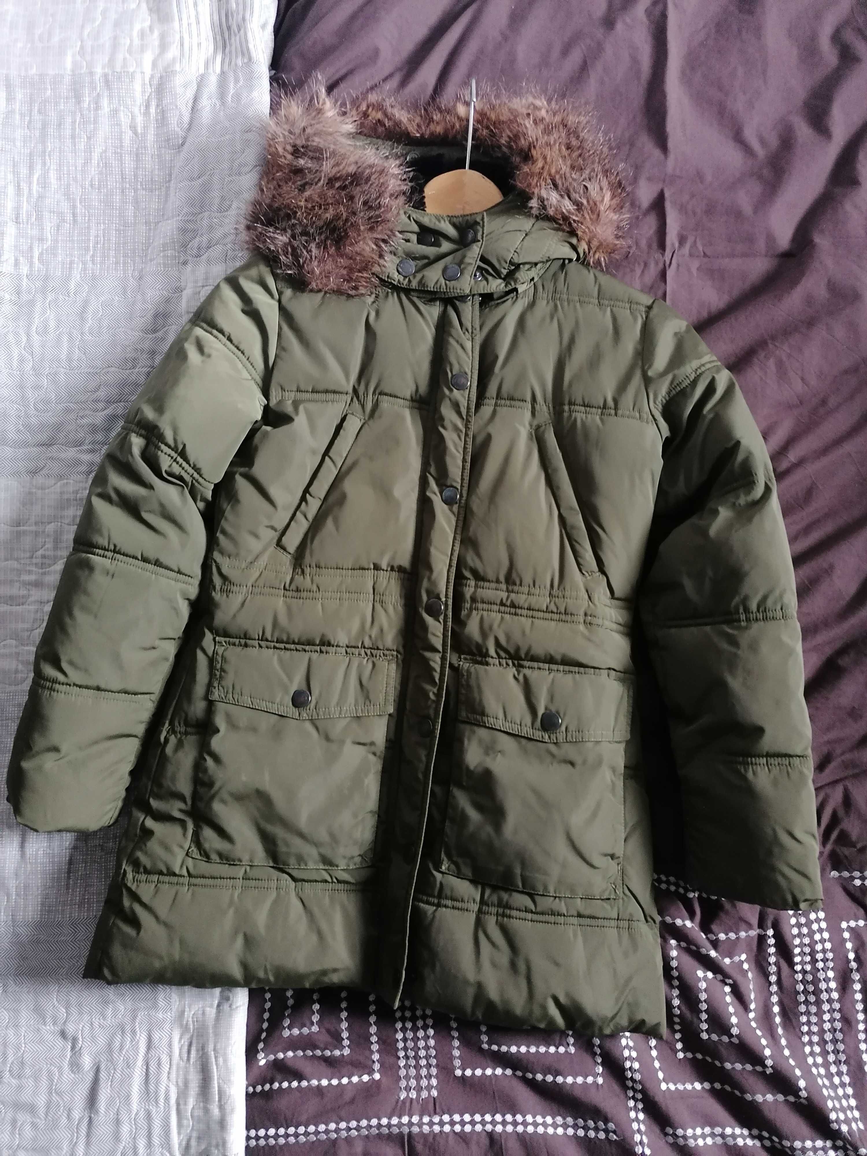 Kurtka /Parka 152 Cubus dziewczynka, ciemny khaki