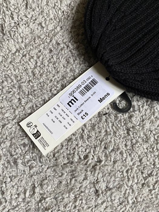 Jack & Jones Cotton Beanie оригінал нова чоловіча шапка чорна тепла