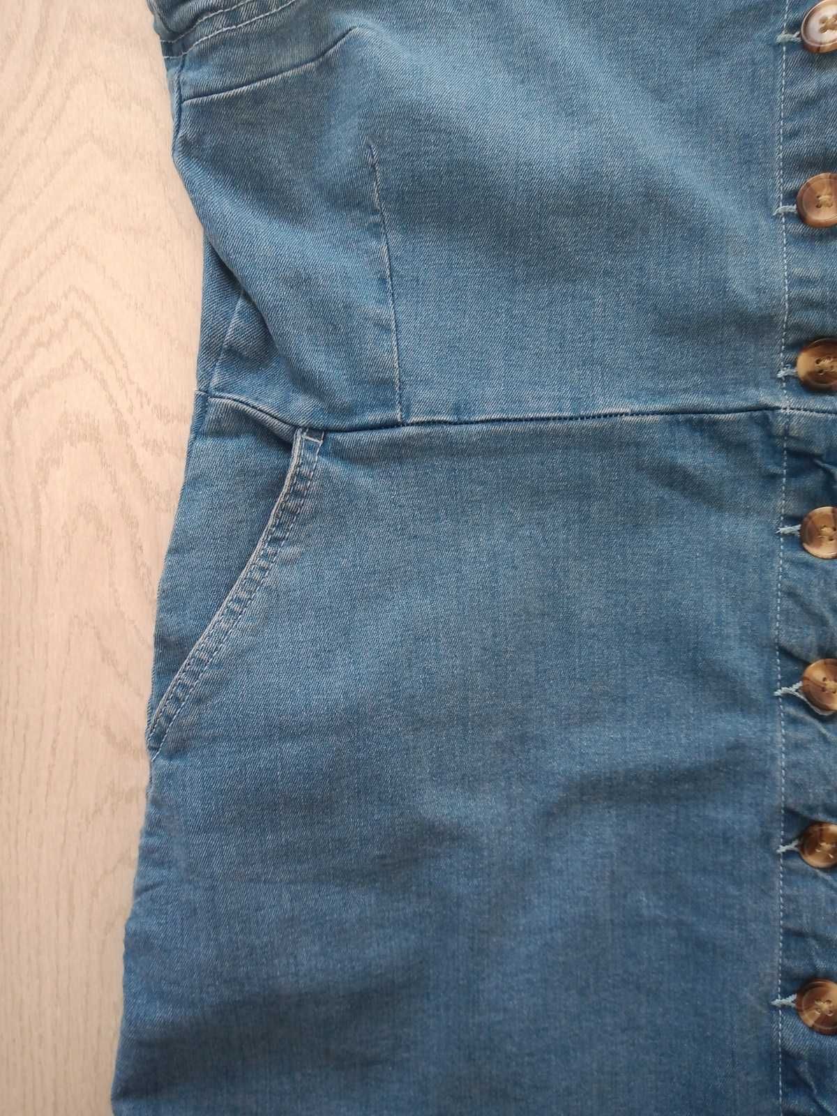 Sukienka jeans jasna S Reseved