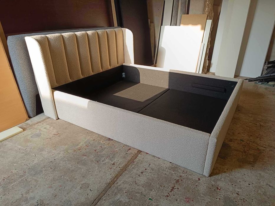 Łóżko tapicerowane na wymiar od producenta tedi boucle baranek