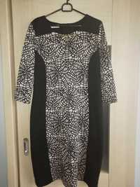 Beżowo - czarna sukienka rozmiar 46
