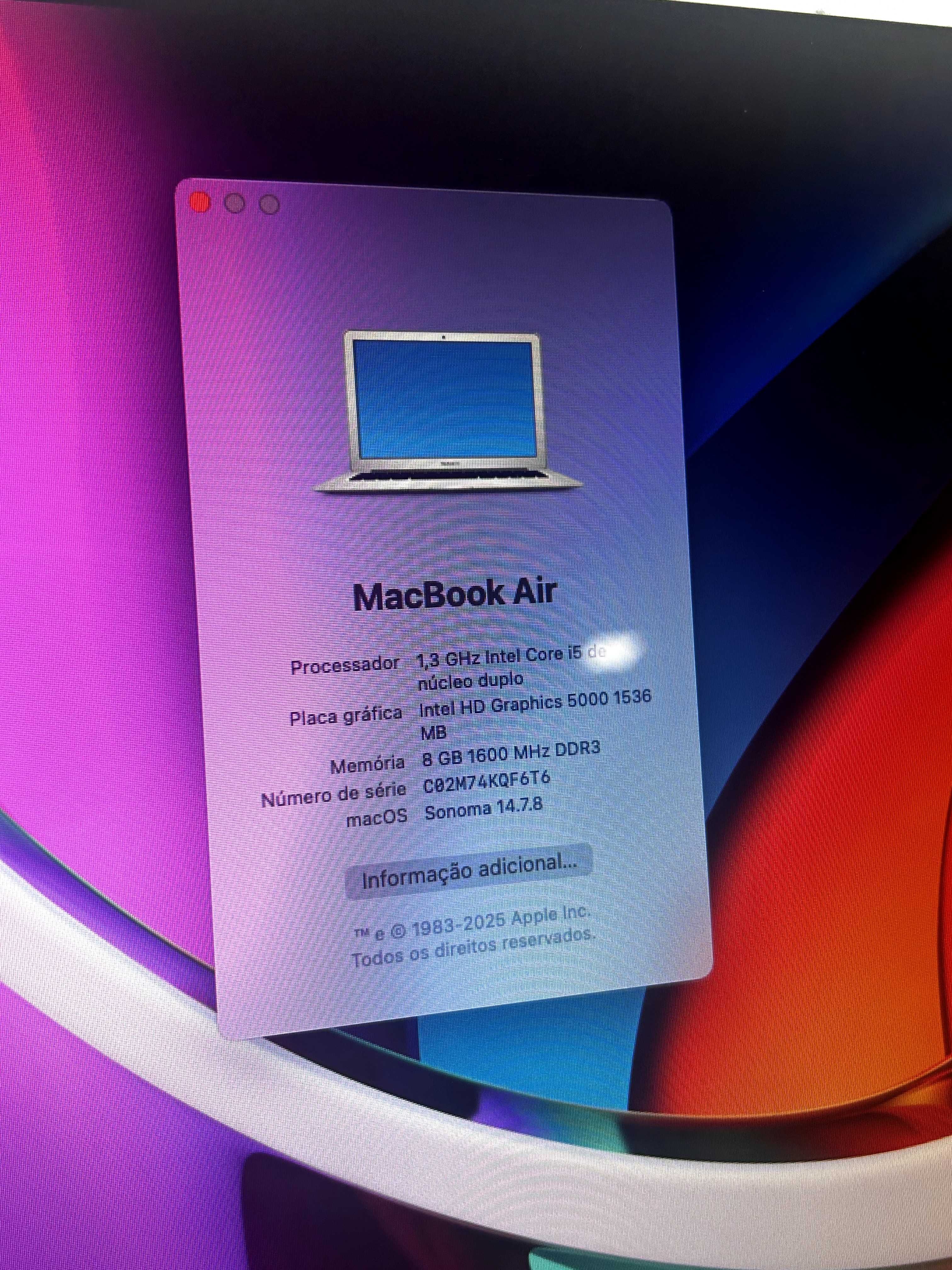 Apple Macbook Air 13 Core i5 8Gb MAC OS SONOMA