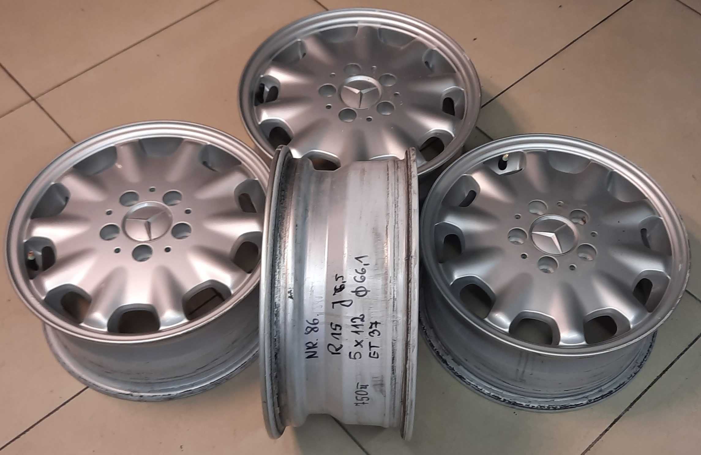 86. Felgi Aluminiowe R15 5X112 6,5J ET 37 Mercedes