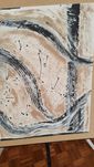 Quadro texturado em gesso com pintura em tinta acrilica