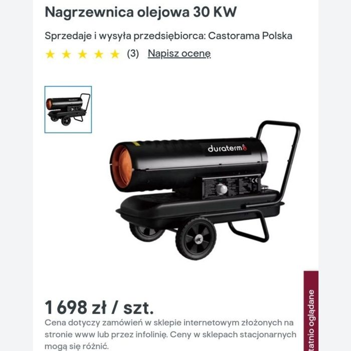 Nagrzewnica olejowa 30 kw