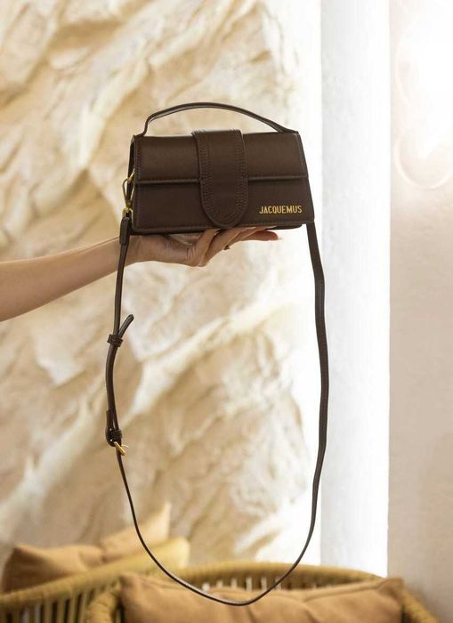 Жіноча сумочка Jacquemus Le Bambino через плече,коричнева,шкіряна.ЛЮКС