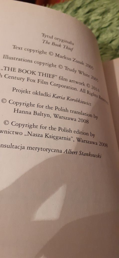 Złodziejka książek Zusak